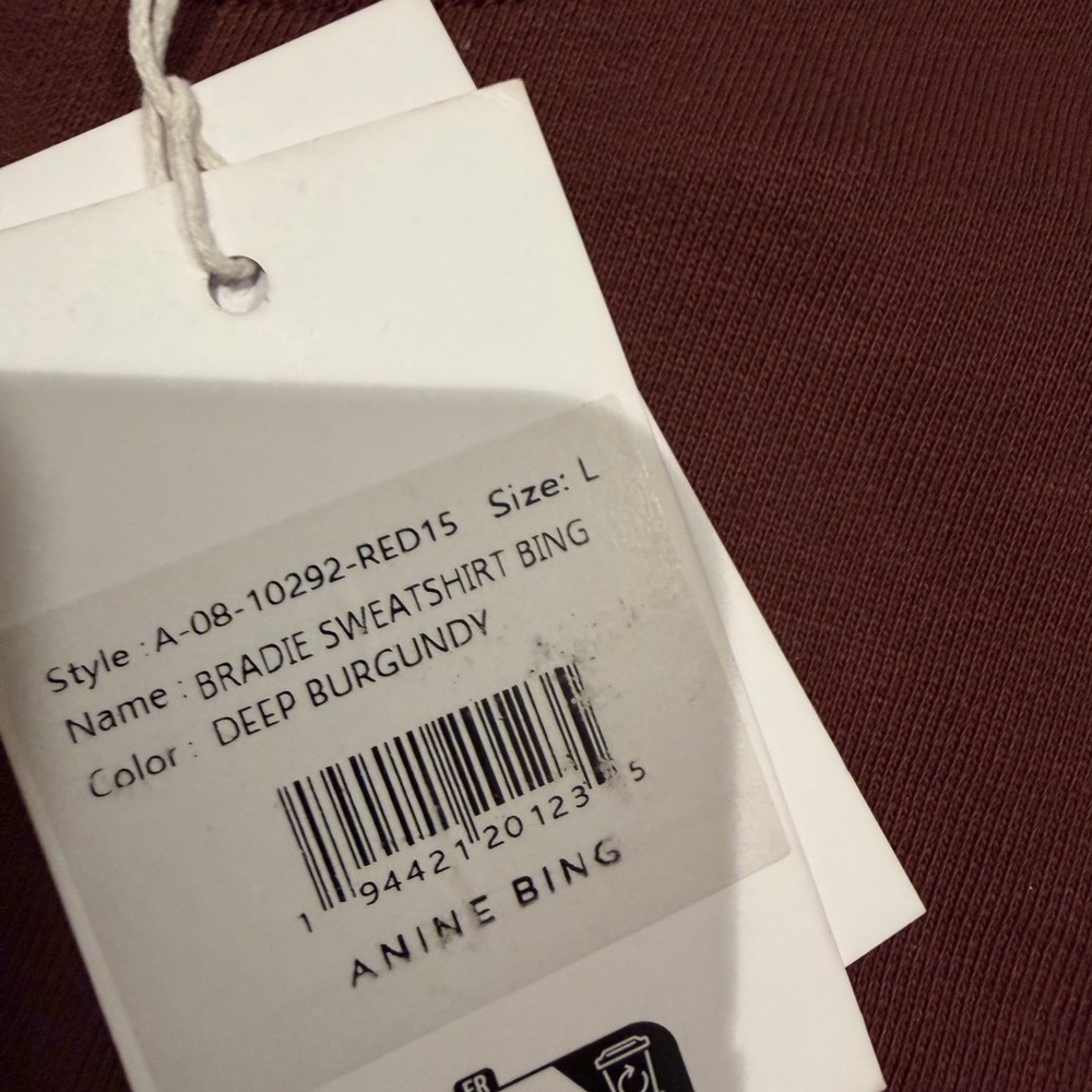 Anine Bing Women's Burgundy Sweatshirt - Picture 3 of 4